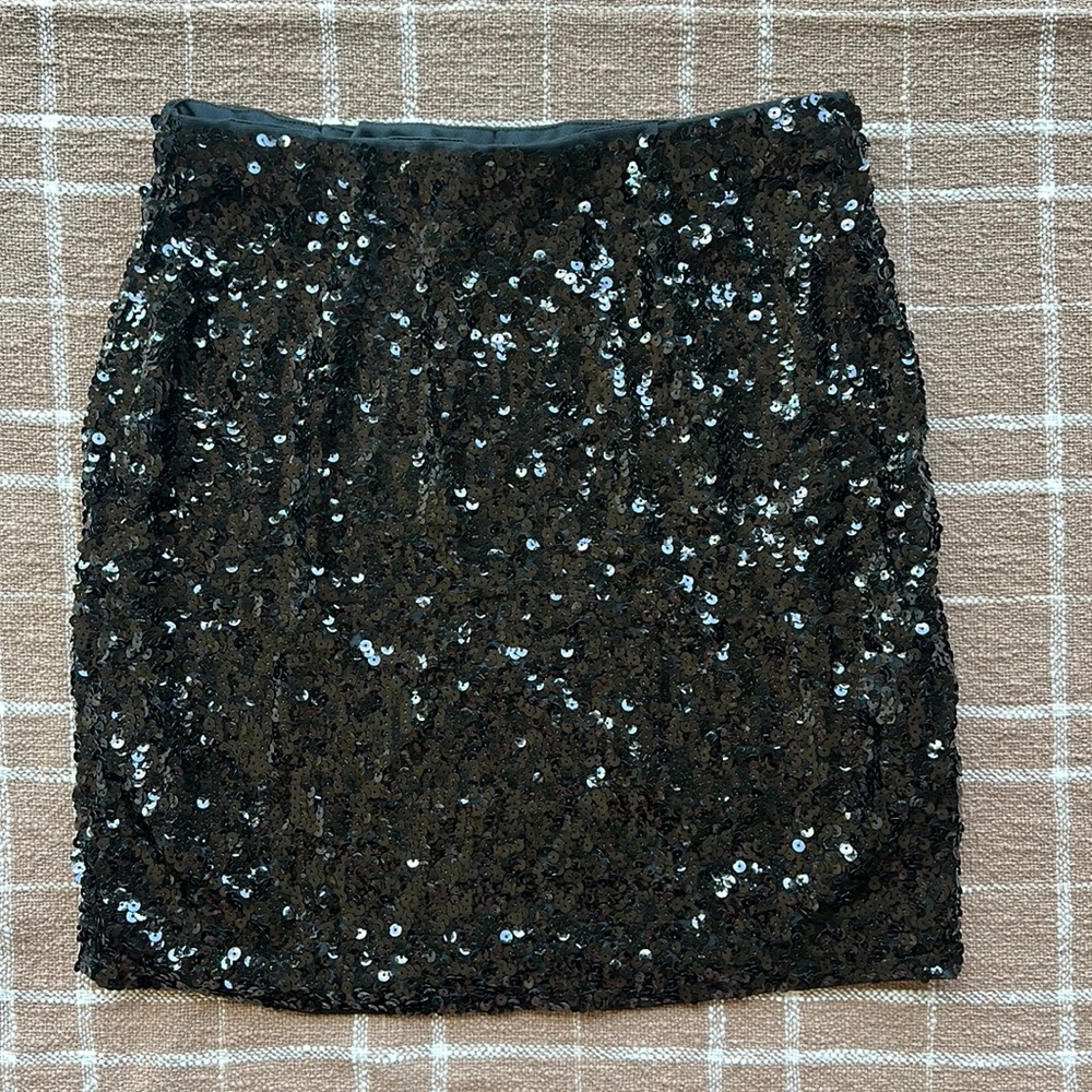 Maner black mini sequined skirt